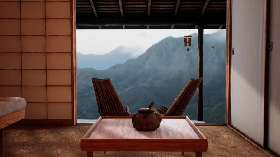Kokomo mountain tea-house environment.