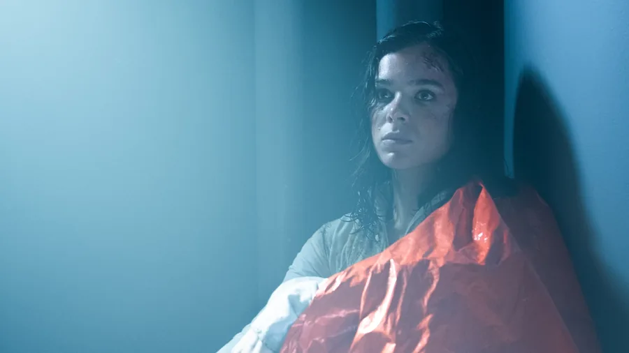 ASTEROID film still: Hailee Steinfeld’s character inside the spacecraft.