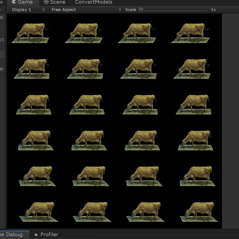 Cow capture quilt/output displayed in software.