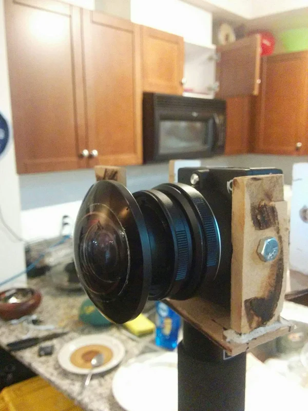 Camera prototype with custom optical assembly.