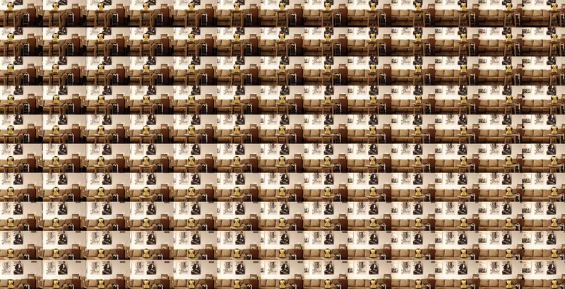 Multi-view light-field capture output arranged as a quilt.
