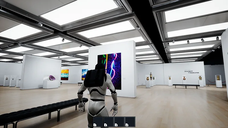 Alternate view of a gallery environment in the spatial-media prototype.