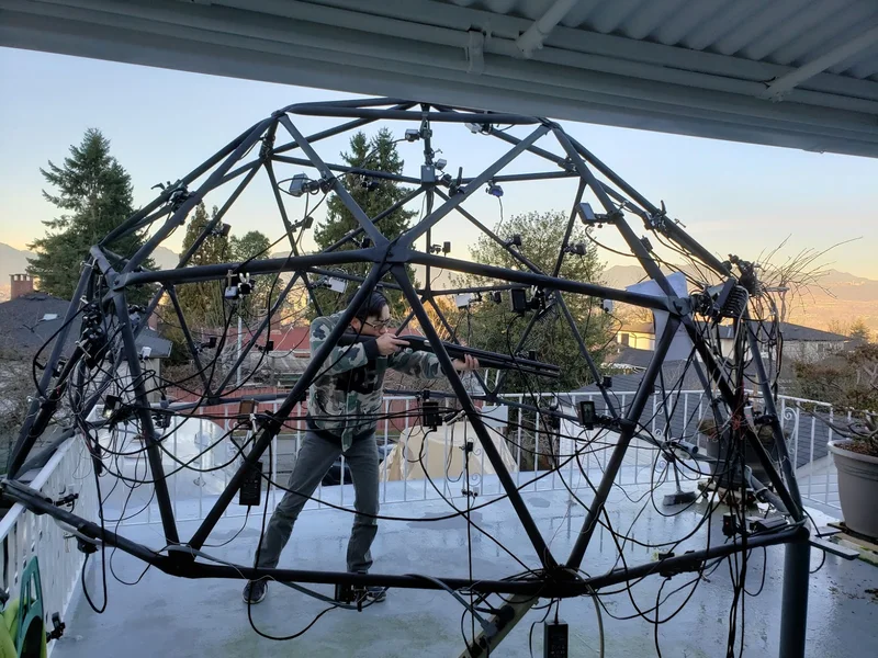 Dome capture installation under outdoor canopy.