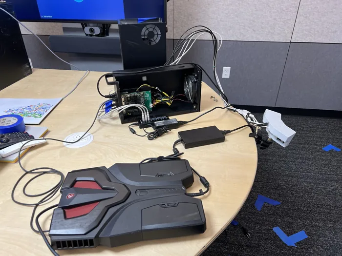 Alternate view of the Mobile Portrait meeting-room test setup.